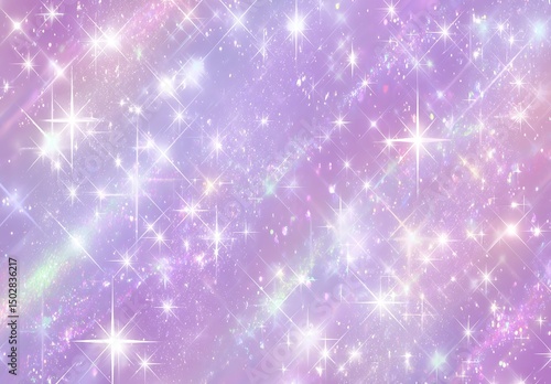 Magical Lavender Sky with Sparkling Stars and Dreamy Pastel Aesthetics Background