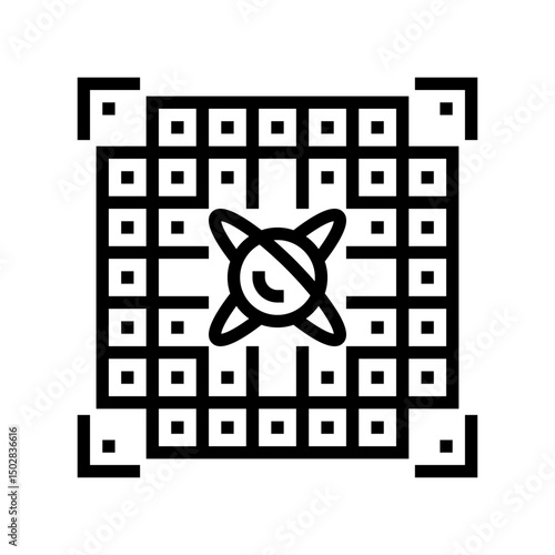 chip entangled qubits quantum computer line icon vector illustration