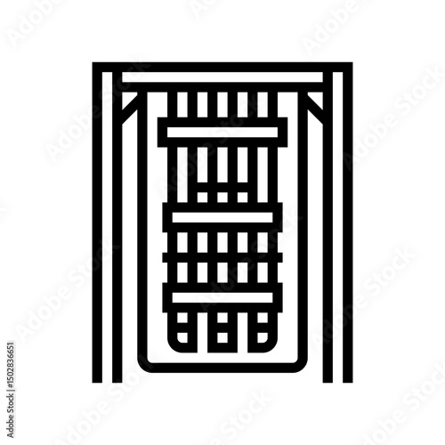 processor inside cooling chamber line icon vector illustration