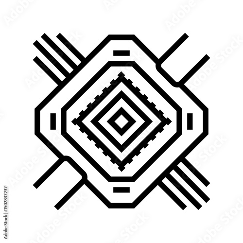 annealing hardware quantum computer line icon vector illustration