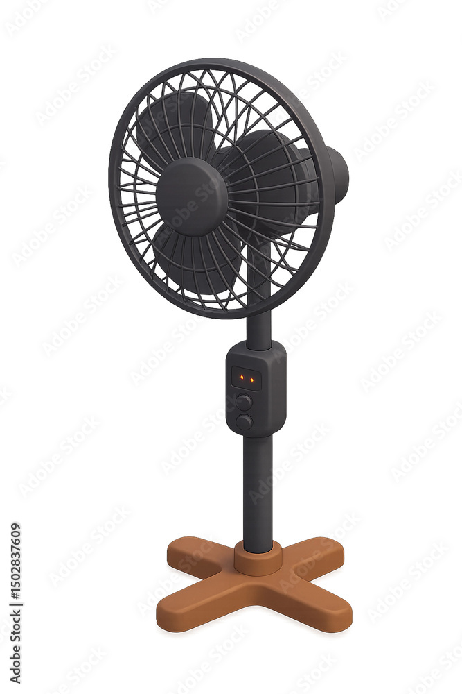 Obraz premium Modern Adjustable Standing Fan - 3D Isometric Icon
