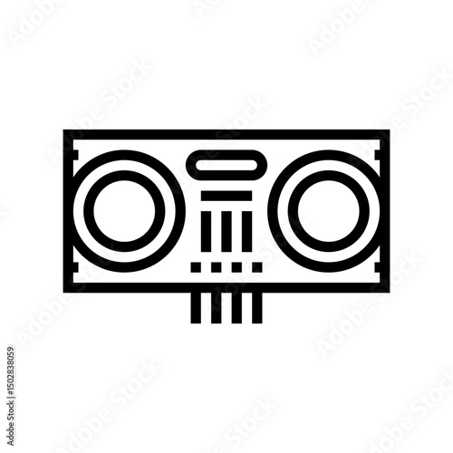 ultrasonic distance sensor line icon vector illustration