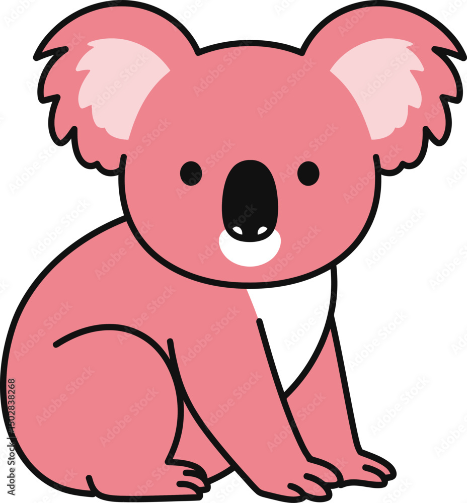 Obraz premium Vector art pink koala drawing cute koala illustration animal koala design art