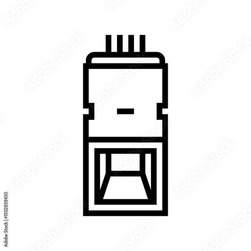 fingerprint sensor module line icon vector illustration