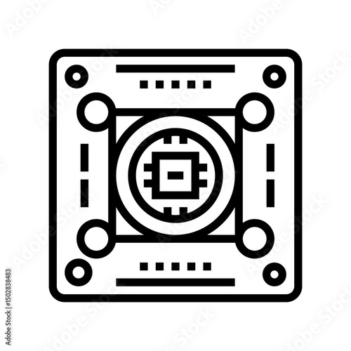 color detection sensor line icon vector illustration