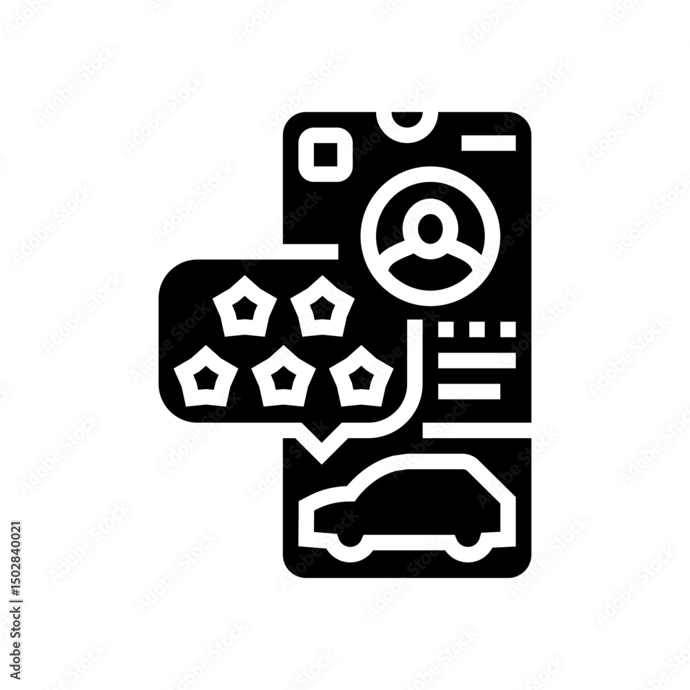 user rating share car service glyph icon vector illustration user rating share car service glyph icon vector illustration