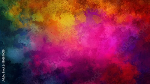 Vibrant Grunge Art Wall with Gradient Lighting, Abstract and Textured Design