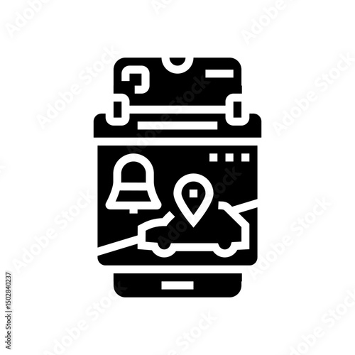 reservation reminder car share service glyph icon vector illustration