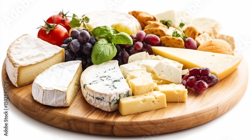 Gourmet Cheese Board with Grapes and Crackers