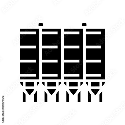 bulk storage cement production glyph icon vector illustration
