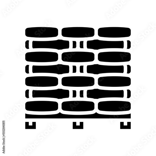 bags pallet cement production glyph icon vector illustration