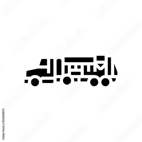 concrete mixer truck cement production glyph icon vector illustration