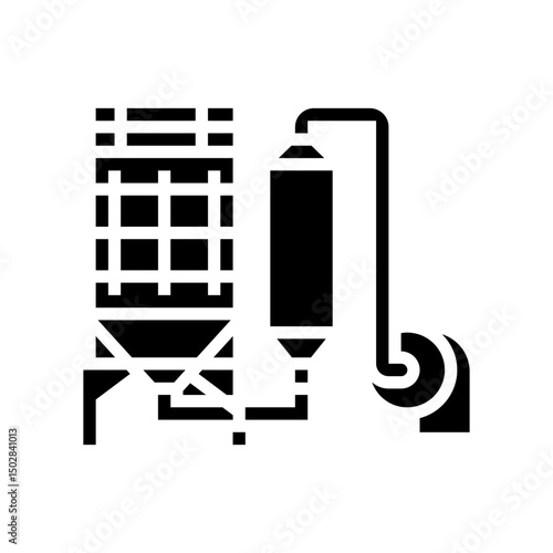 emission control equipment cement production glyph icon vector illustration