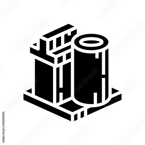 product cement production glyph icon vector illustration