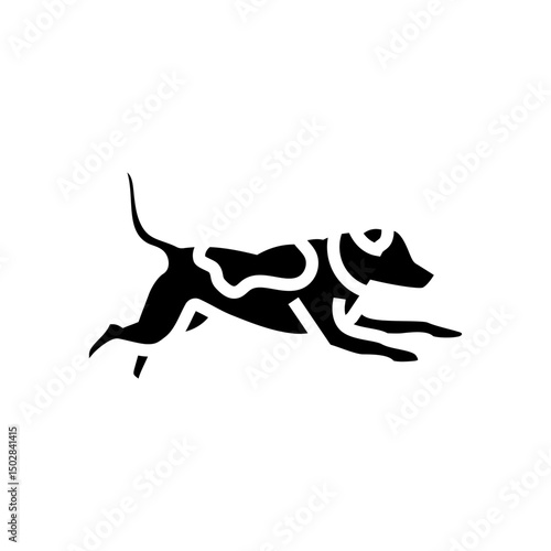 action pose dog competition show show glyph icon vector illustration