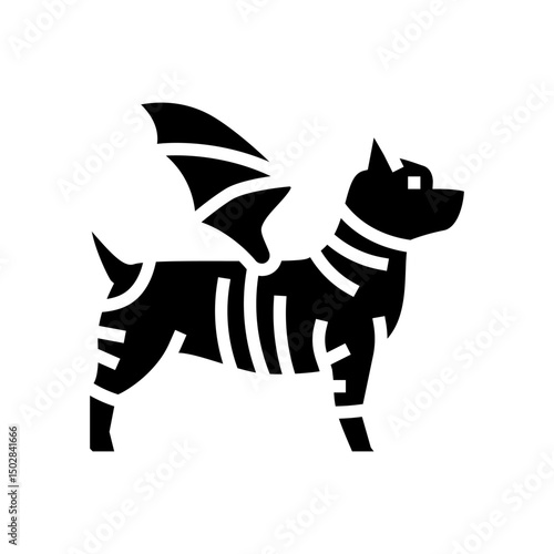 costume dog competition show glyph icon vector illustration