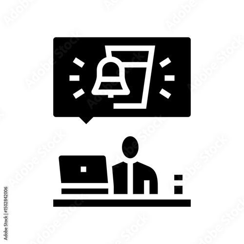 hydration reminder employee health glyph icon vector illustration