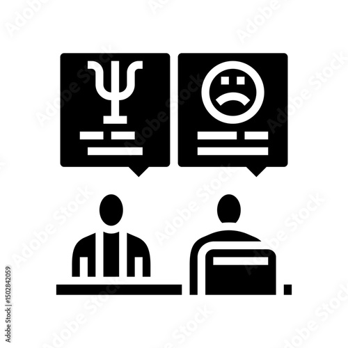 mental health support employee glyph icon vector illustration