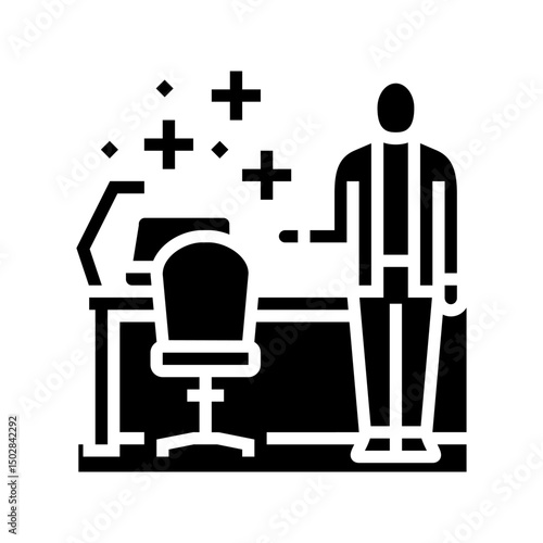 workplace hygiene employee health glyph icon vector illustration