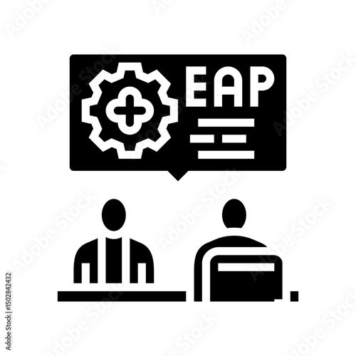 assistance program employee health glyph icon vector illustration