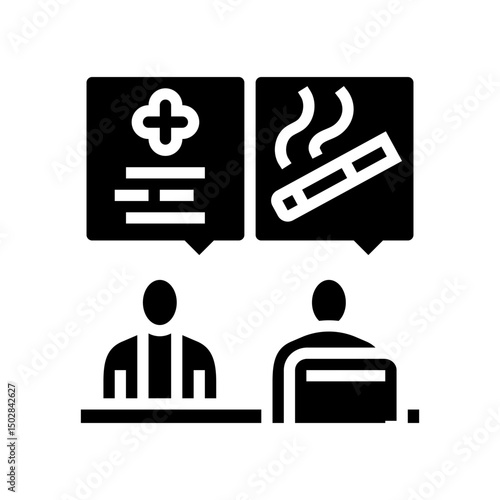 smoking cessation program employee health glyph icon vector illustration