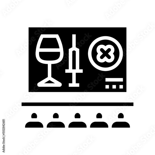 alcohol and drug awareness employee health glyph icon vector illustration