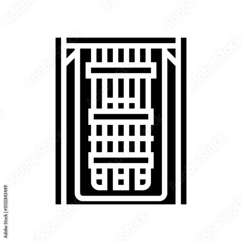 processor inside cooling chamber glyph icon vector illustration