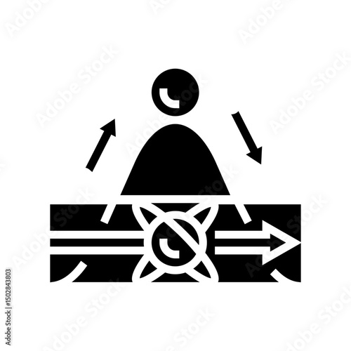 tunneling quantum computer glyph icon vector illustration