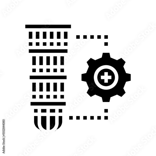 hardware scalability quantum computer glyph icon vector illustration