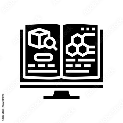lab notebook research development glyph icon vector illustration