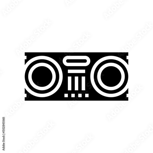 ultrasonic distance sensor glyph icon vector illustration
