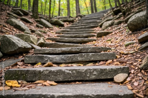 Wallpaper Mural A set of wooden steps winding through the woods Torontodigital.ca
