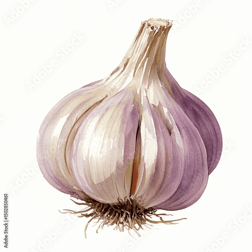 Alabaster Bulbs in Flow garlic isolated watercolor vector illustration svg