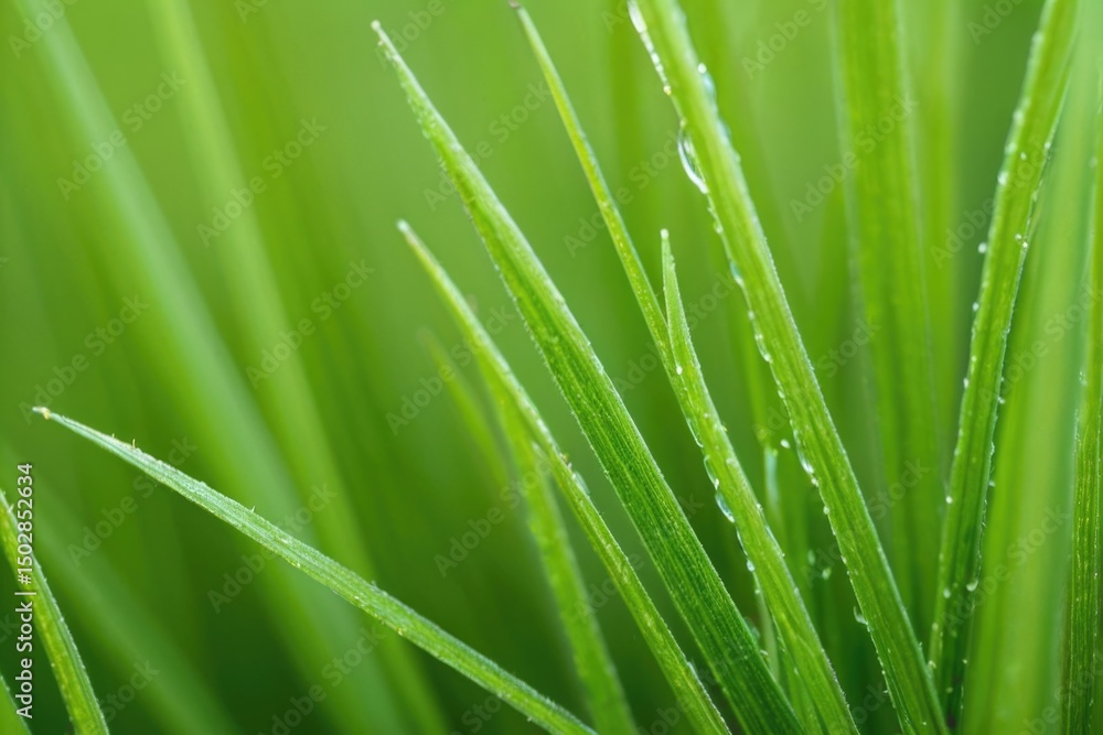 Close-up view of a plant leaf with water droplets forming a small pond Close-up view of a plant leaf with water droplets forming a small pond