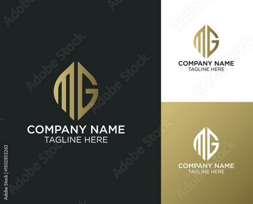 Monogram Modern luxury clean initial MG letter logo design