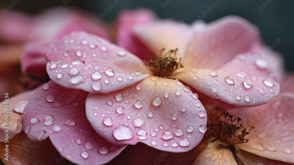 Spring Rain Droplets on Flower Petals Spring Rain Droplets on Flower Petals