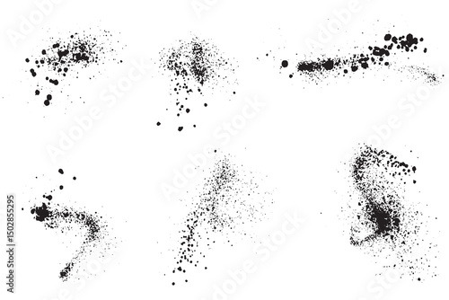 Black vector killer blood splatter texture background set
