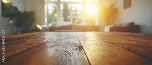Wallpaper Mural Sunny room, wooden table, home interior Torontodigital.ca