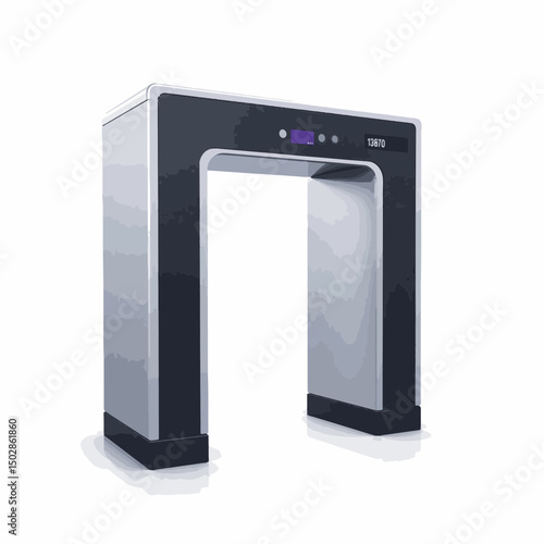 Sleek security scanner gate design on white background, technology concept
