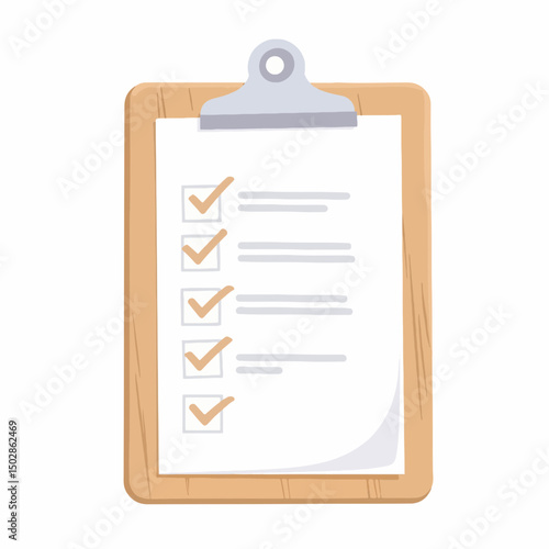 Organized document checklist on clipboard, minimalistic design