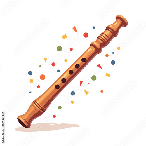 Elegant festival flute surrounded by colorful confetti, celebration vibe