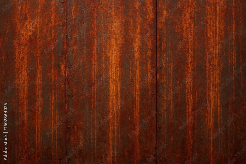 Obraz premium Grunge Rusted Metal Sheet Texture – Streaked Oxidation for Weathered Industrial Depth