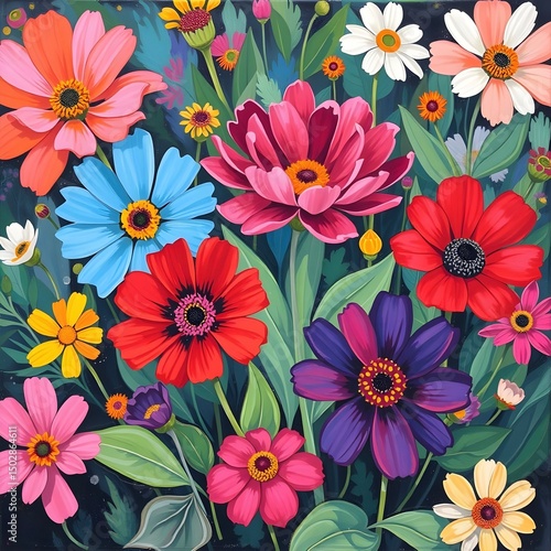 Wallpaper Mural seamless pattern with flowers Torontodigital.ca