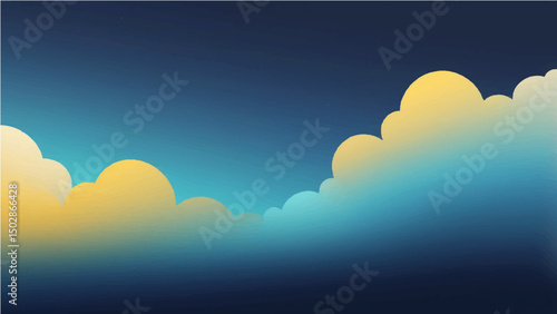 Bright blue sky with gold clouds on a clear sunny day