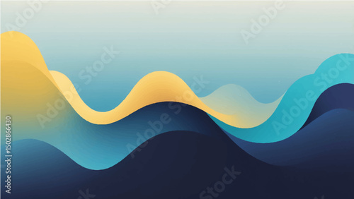 Abstract Blue Wave Background Design