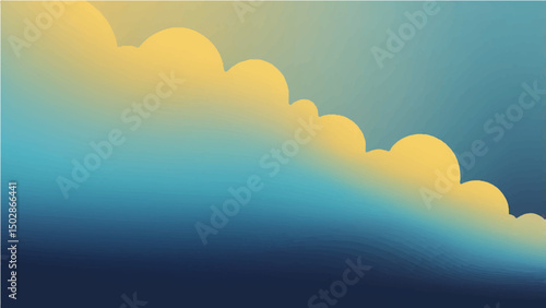 Bright blue sky with gold clouds on a clear sunny day
