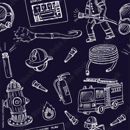 Hydrant hand drawn doodle set. Vector illustration. Isolated elements on white background. Symbol collection.