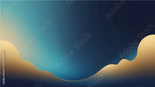 Bright blue sky with gold clouds on a clear sunny day