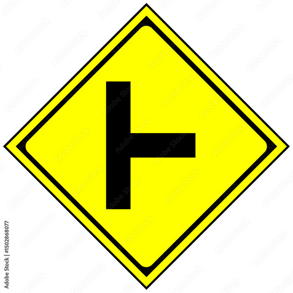 Fototapeta premium right 3 intersection road ahead sign