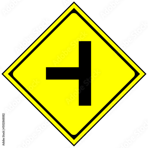 left 3 intersection road ahead sign